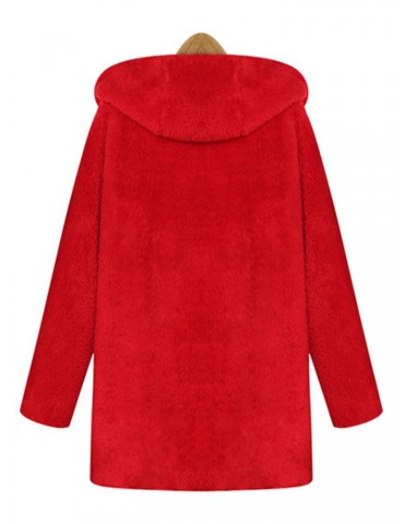 Women Fleece Long Sleeve Thicken Winter Hooded Coats